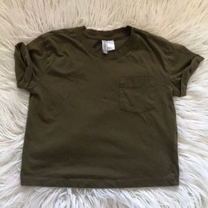 H & M Divided Crop Top Green, XS